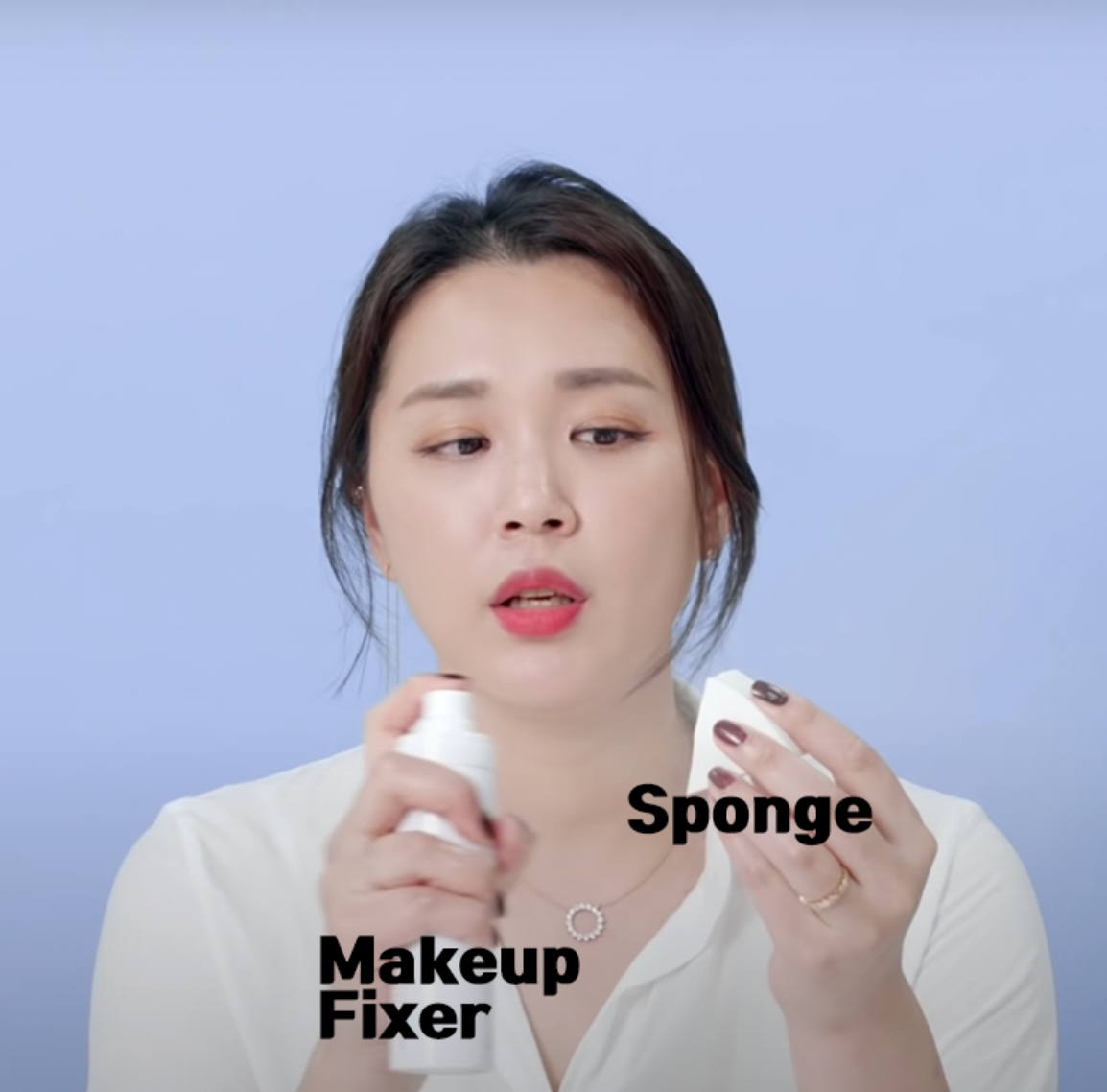 Korean Makeup Hack, Fixer On Makeup Sponge