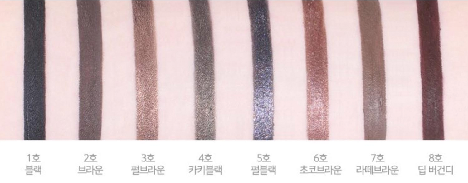 backstage gel eyeliner at tony moly - kbeauty eyeliner recommendations - 8 different colours