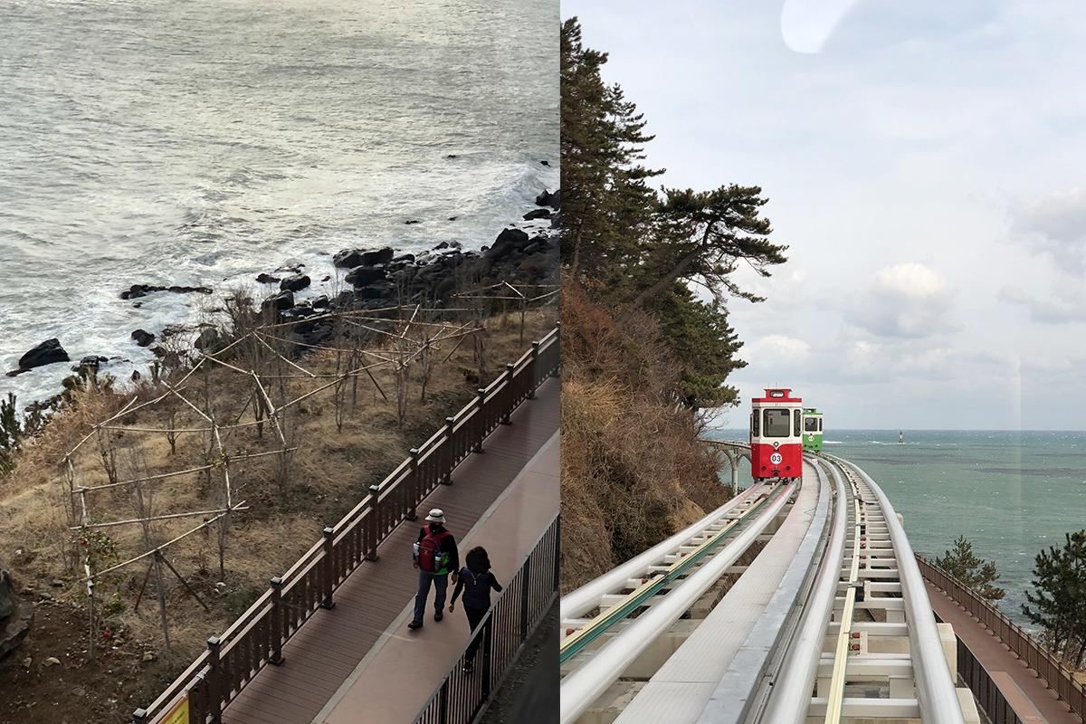 รูปรถไฟและทางเดิน