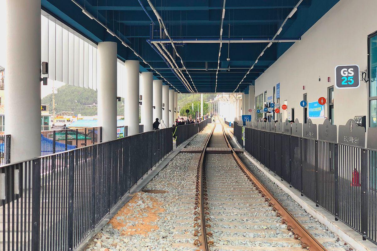 đường ray ở busan