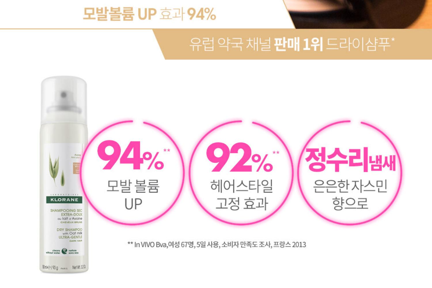 Dầu gội khô Klorane yến mạch