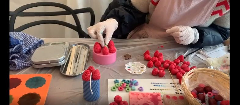 カップル、デート、工房、体験、カフェ、ONDO、キャンドル、ケーキ