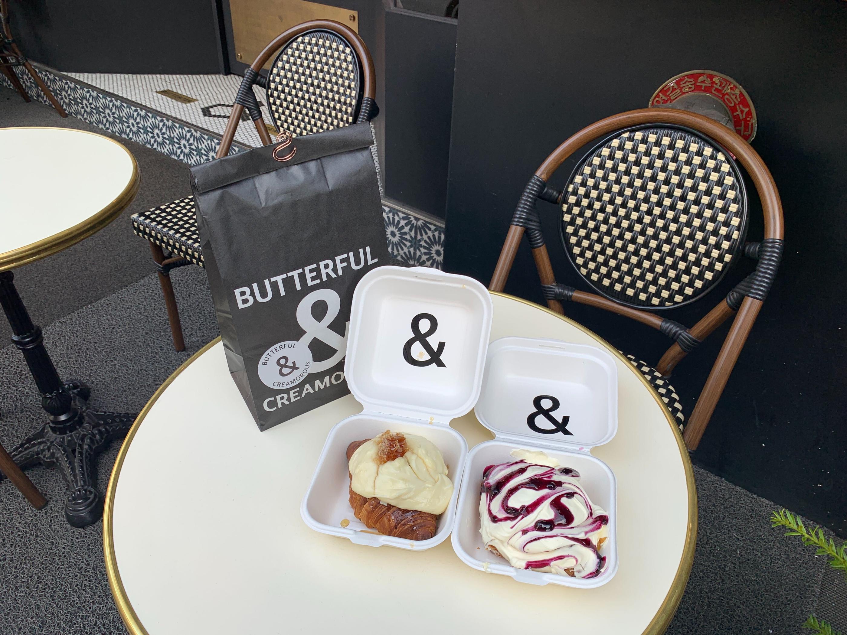 韓国カフェ　韓国ベーカリーカフェ　韓国ベーカリー　狎鴎亭　狎鴎亭ロデオ　韓国カフェ　BUTTERFUL＆CREAMOROUS　韓国美味しい物　韓国美味しいデザート