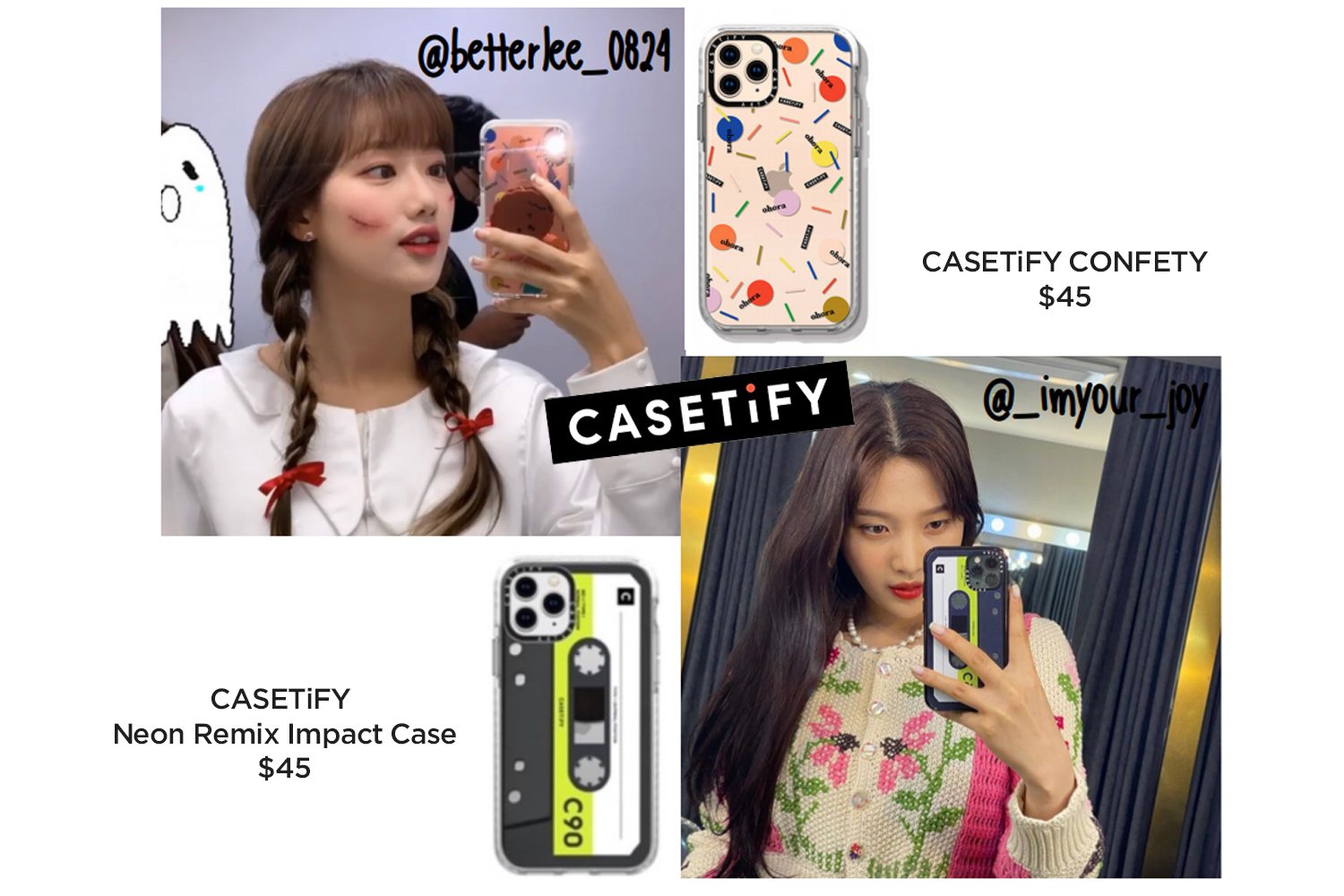 April娜恩與Red Velvet Joy用的CASETiFY手機殼，多彩的圖案