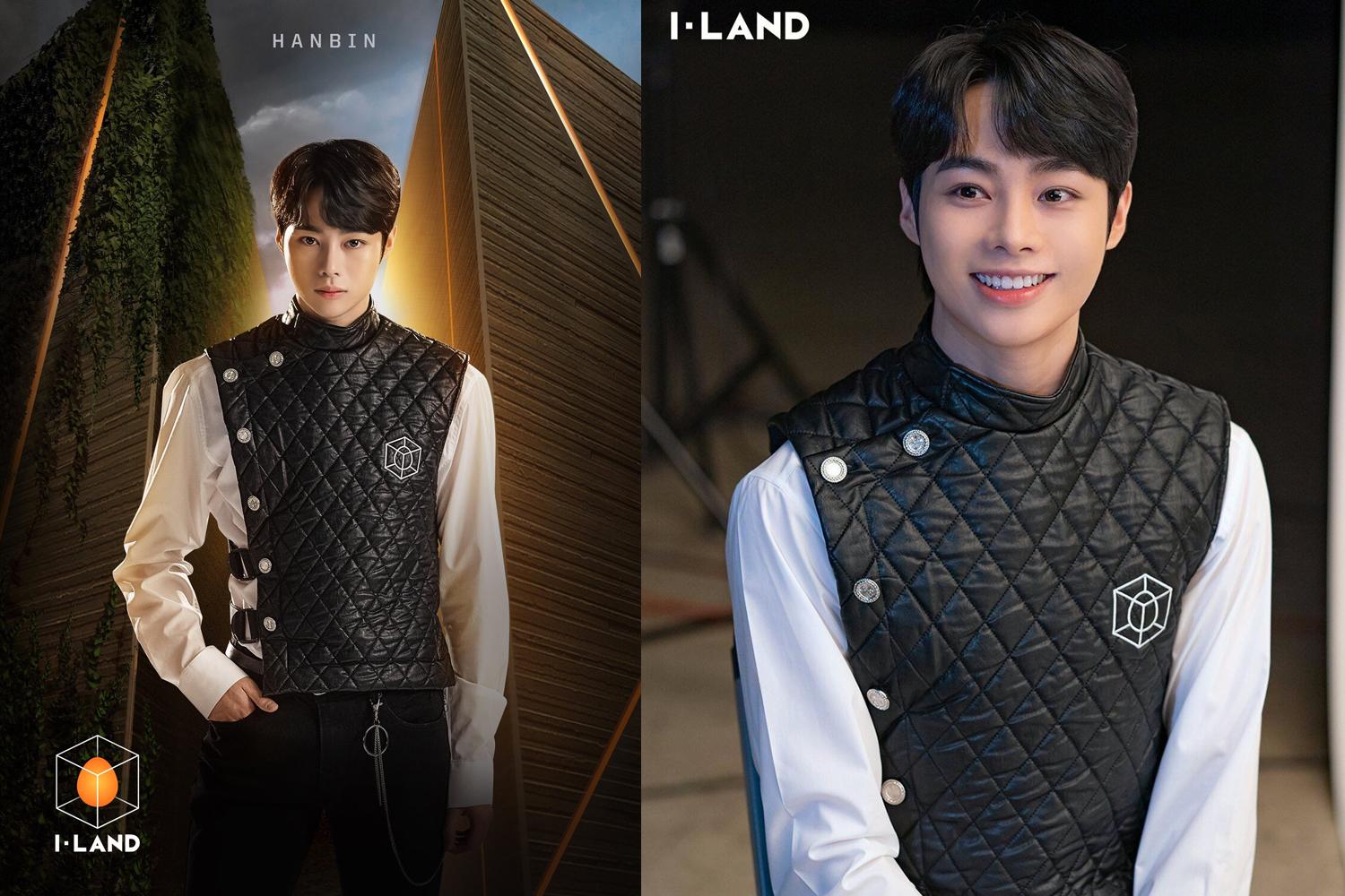 Hanbin trong trang phục đen, được biết đến từ show sống còn I-LAND của công ty Big Hit, Hàn Quốc.