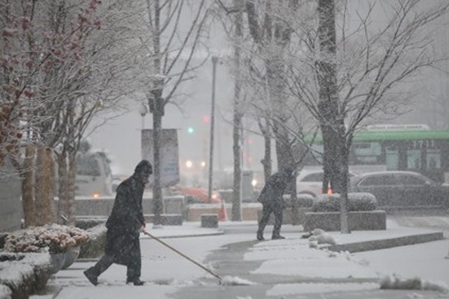 tuyết vào mùa đông ở hàn 