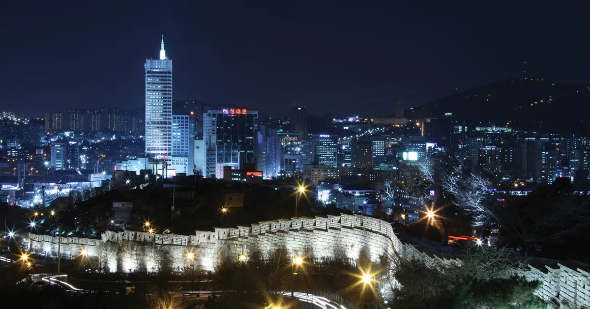 首爾夜景美麗城市景觀