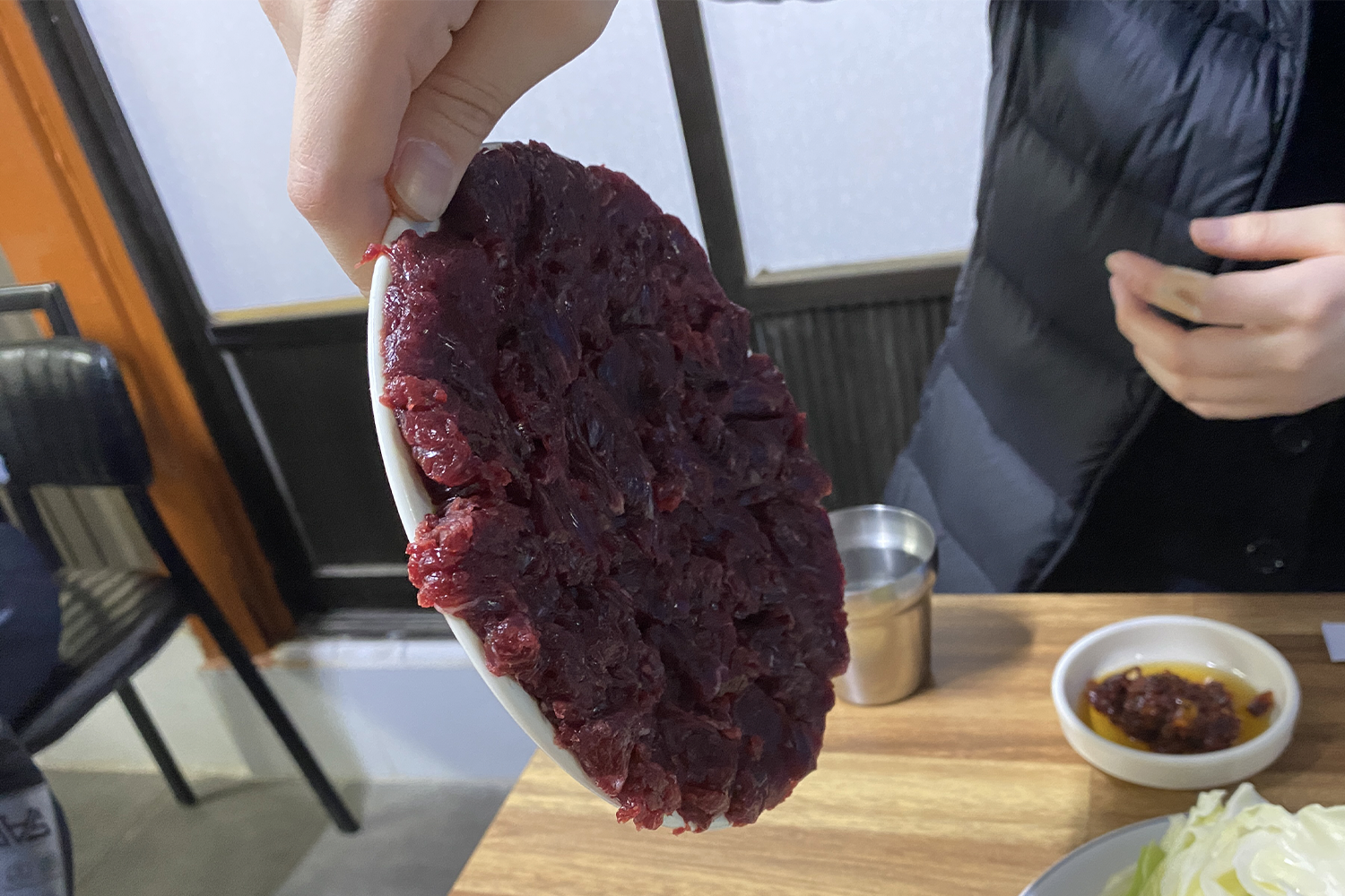 raw beef is so fresh that it sticks to the plate!