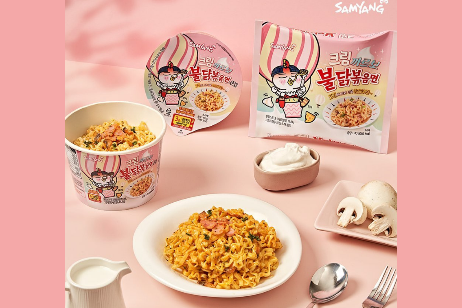 韓国ラーメン　プルダックポックンミョン　カルボプルダックポックンミョン　クリームカルボプルダックポックンミョン　韓国情報　韓国食品