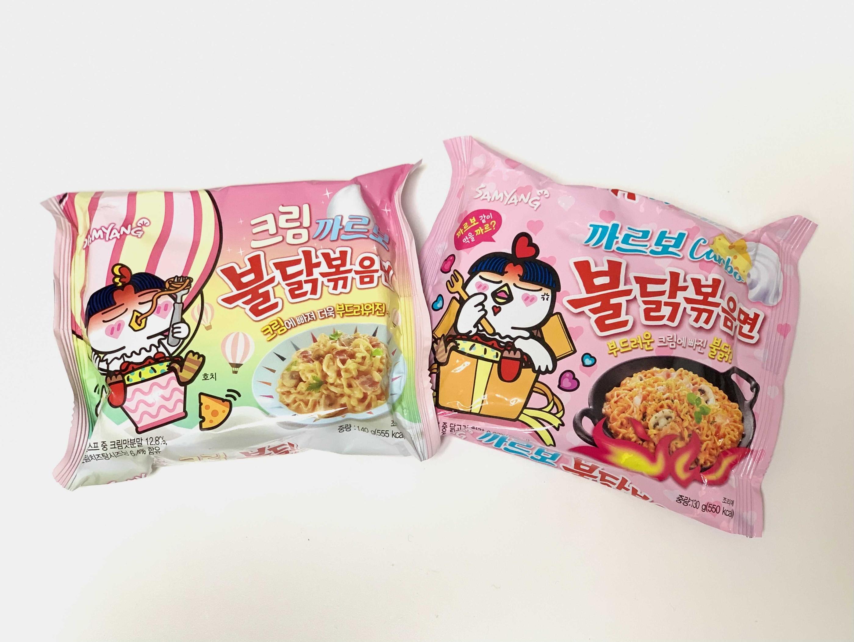 韓国ラーメン　プルダックポックンミョン　カルボプルダックポックンミョン　クリームカルボプルダックポックンミョン　韓国情報　韓国食品