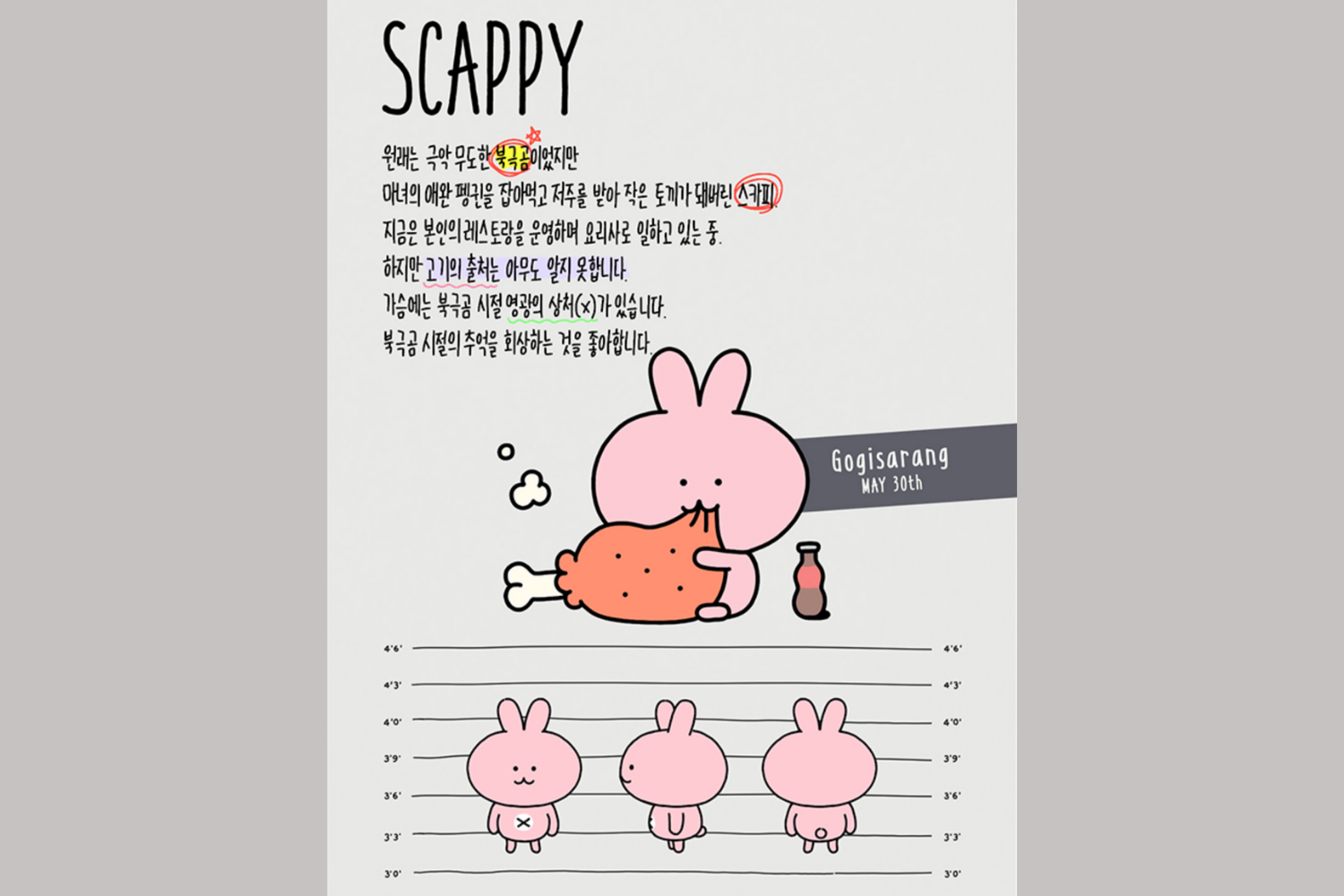 SCAPPY角色：原本是吃掉魔女宠物企鹅的北极熊，后来变成兔子模样。