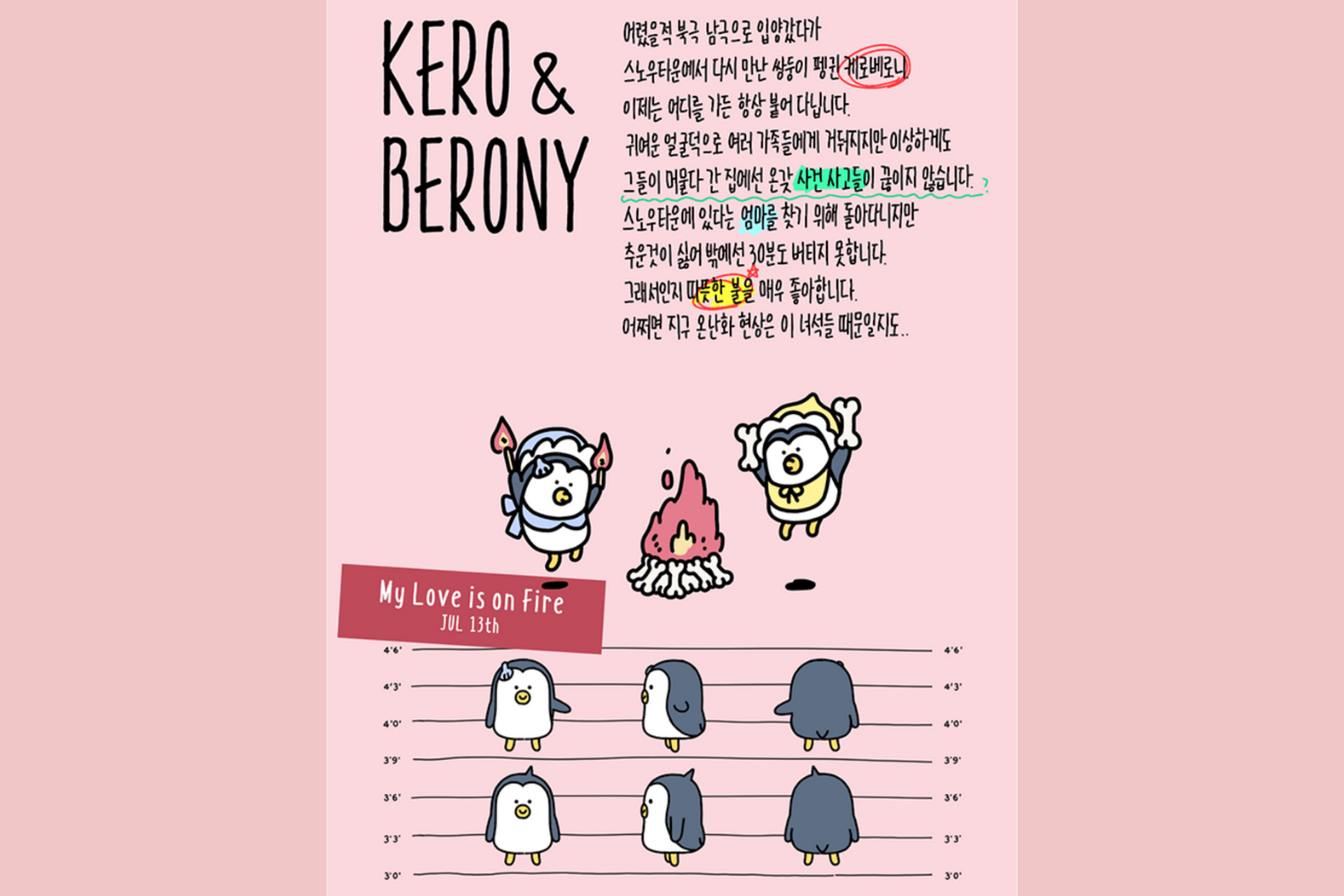 企鹅双胞胎角色KERO和BERONY：分别住在南极和北极的小镇上两只可爱的小企鹅。