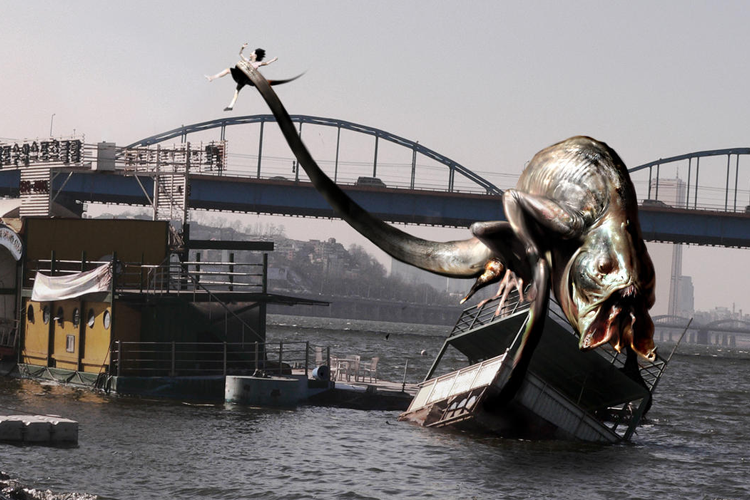 展示韓國電影《韓流怪嚇》的特效場景。