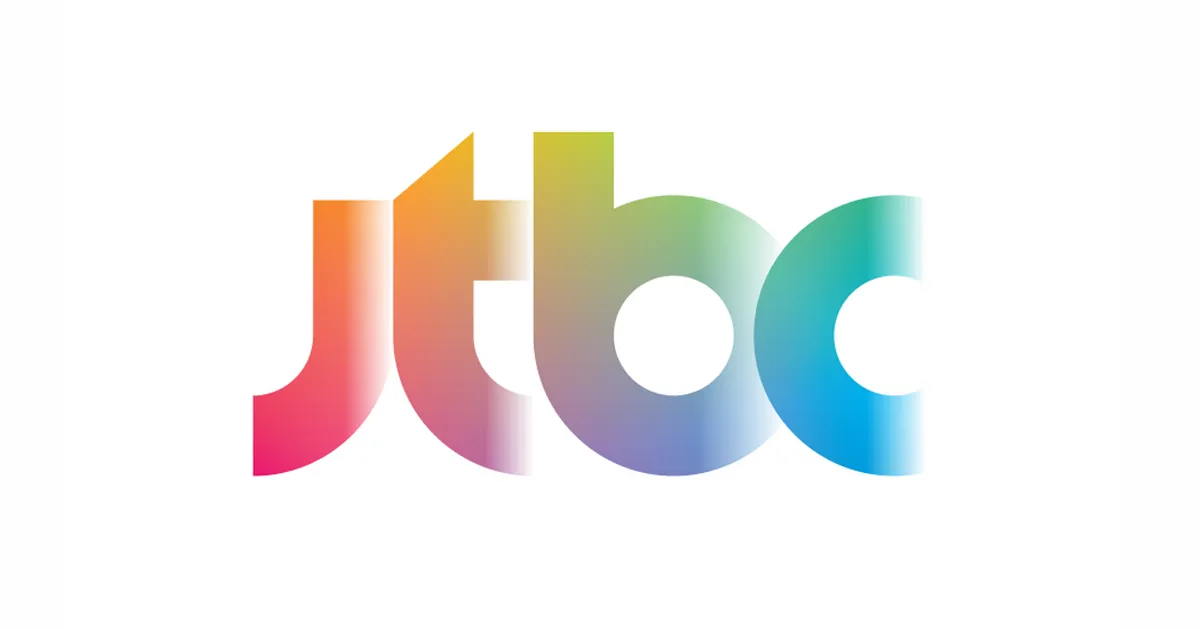 JTBC 電視台彩色標誌，代表著全球知名的韓國全國性綜合電視金頻道，創意與多樣性。」