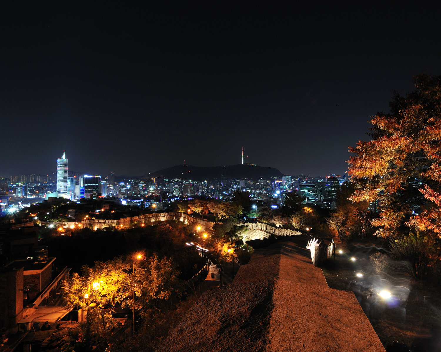 ソウル、旅行、夜景、ナクサン公園ソウル、旅行、夜景