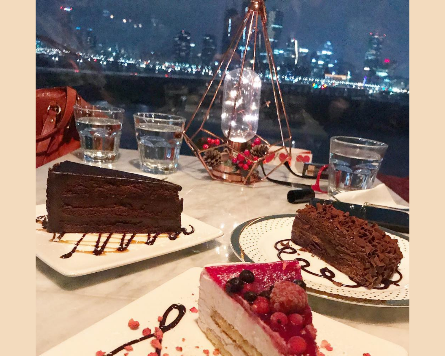 ソウル、旅行、夜景、カフェ、ケーキ