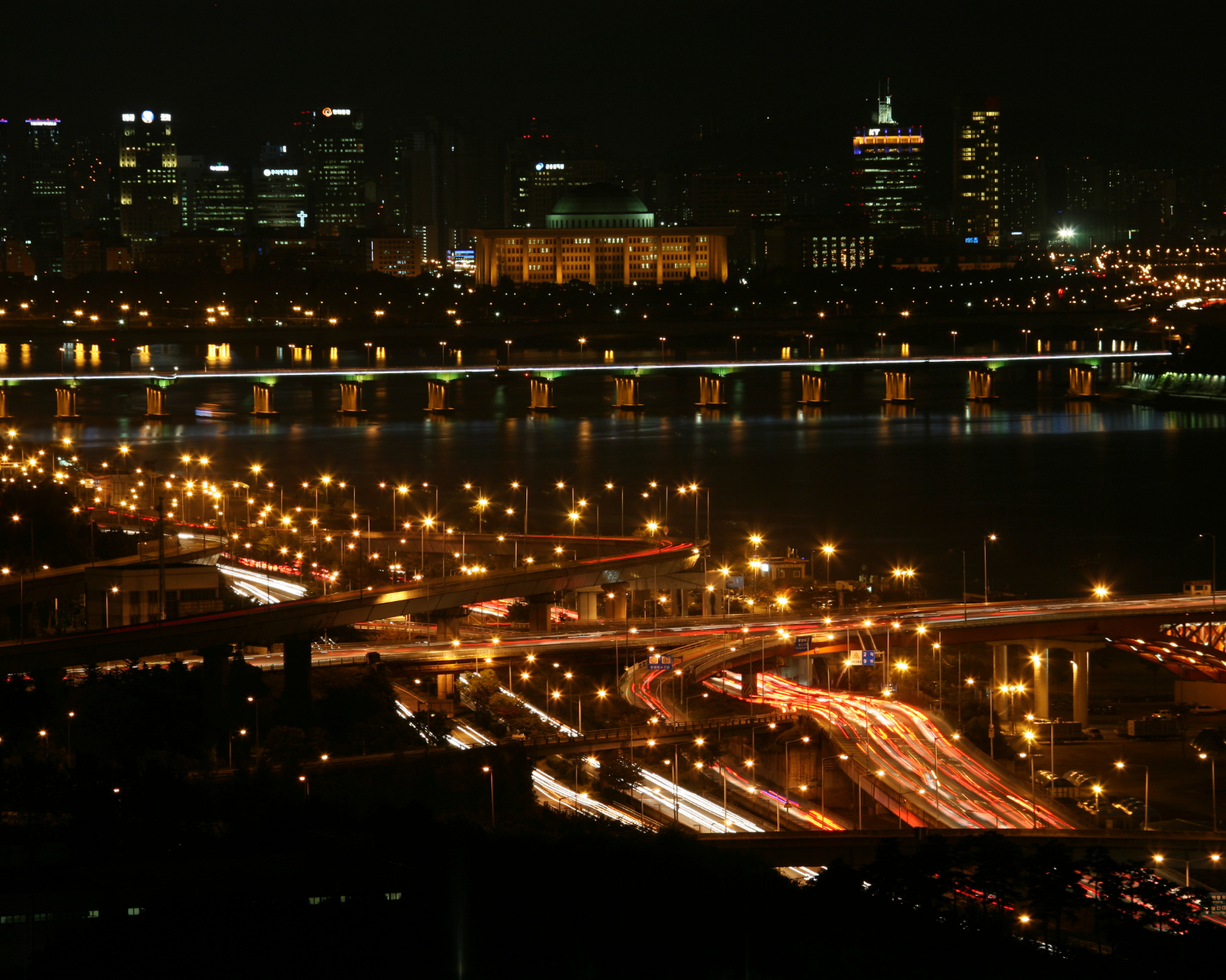 ソウル、旅行、夜景、ハヌル公園
