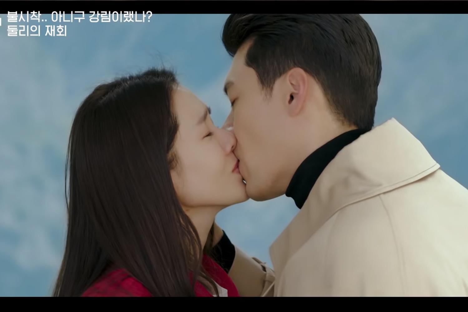 reunion kiss on kdrama crash landing on you
