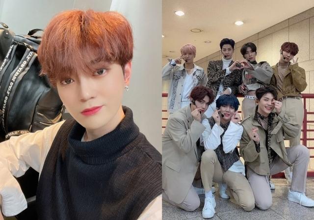 UP10TIONグループ投写スタッフと楽屋で撮影された写真。メンバーたちはカジュアルな衣装を着用し、リラックスしたポーズを取る。