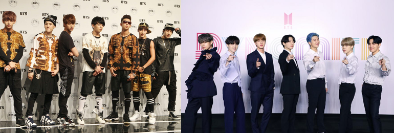 BTS photos from 2013 and 2025