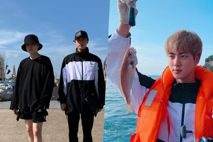 BTS jin and suga fishing