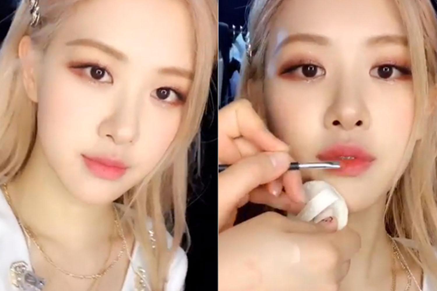 trang điểm môi rose blackpink