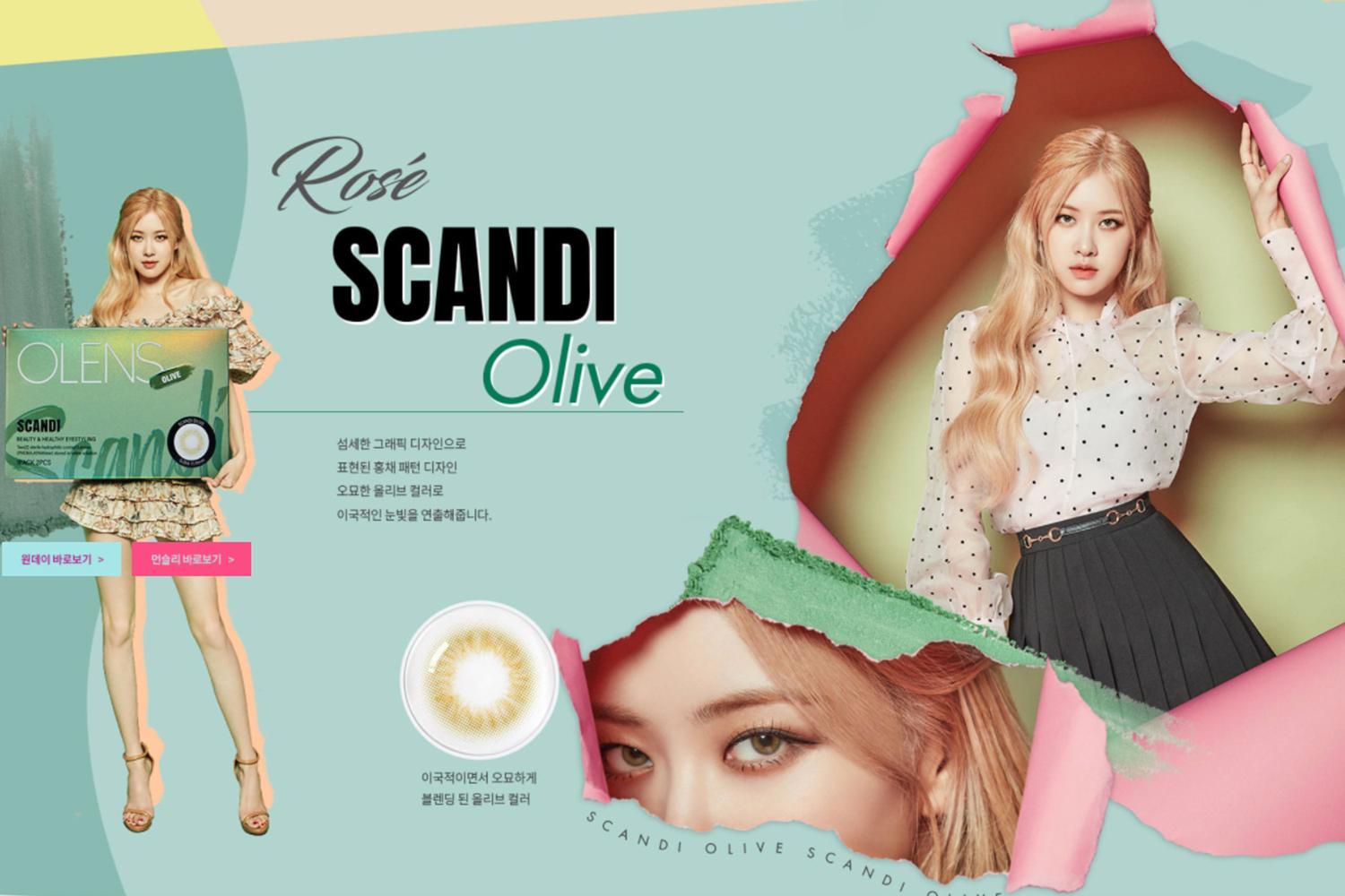 3 hãng kính áp tròng Hàn Quốc rẻ đẹp olens rose blackpink