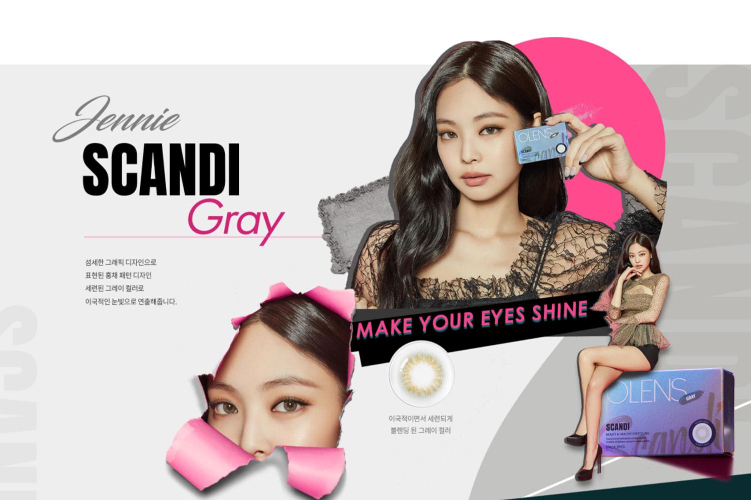 3 hãng kính áp tròng Hàn Quốc rẻ đẹp olens jennie