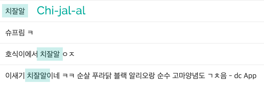 Koreanische Kommentare über Hähnchen, viele loben die Auswahl und diskutieren über die besten Sorten von Hähnchen.