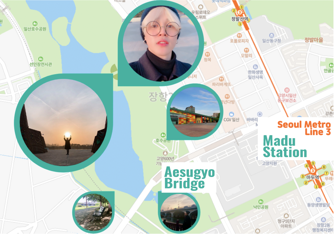 RM & Jimin footstep map at Ilsan Lake Park