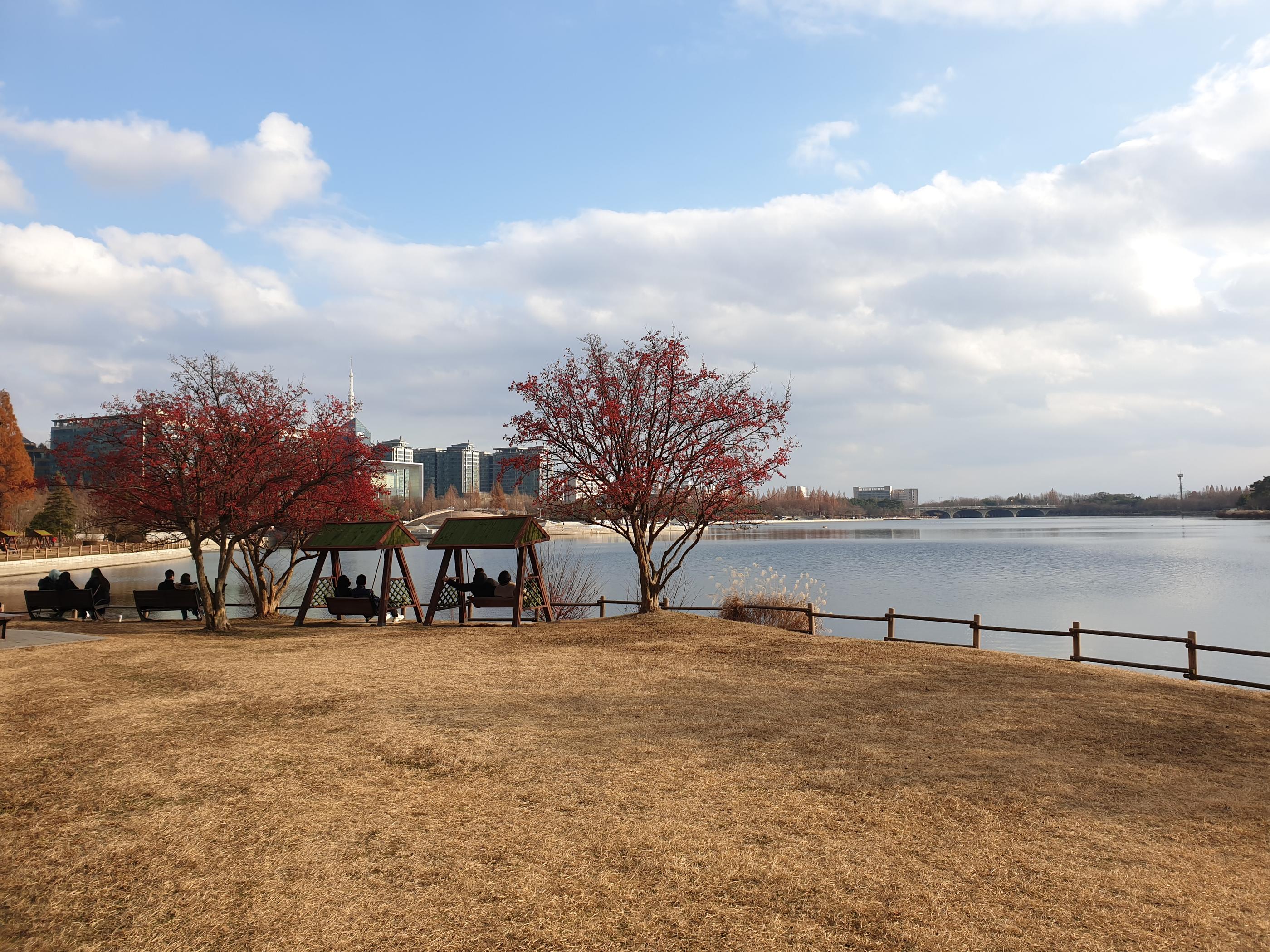 A fall scenery of Ilsan Lake Park