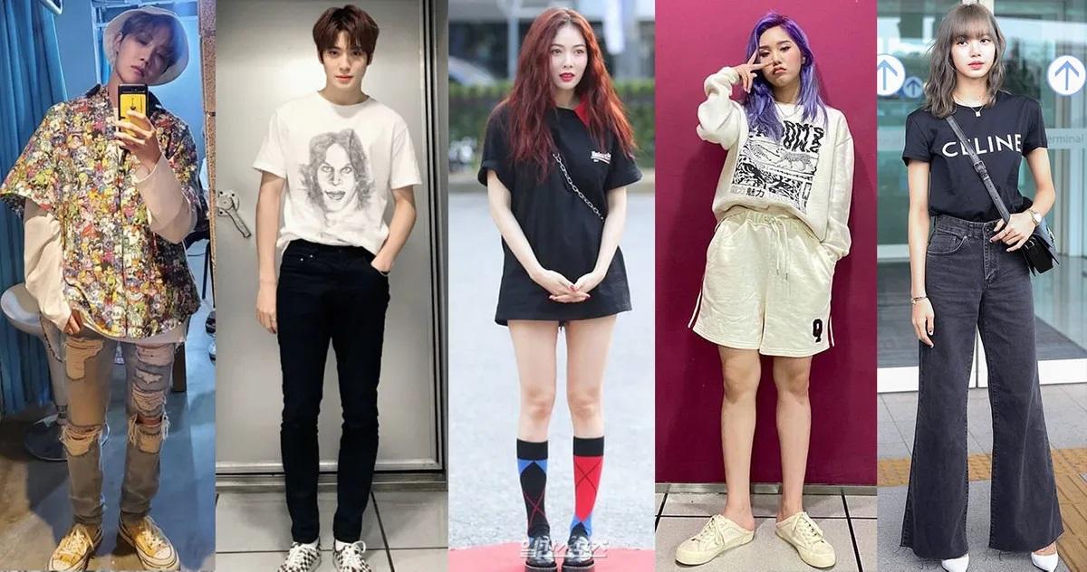การแต่งกายแฟชั่นสตรีทสไตล์ของศิลปิน KPOP ขณะเดินทาง