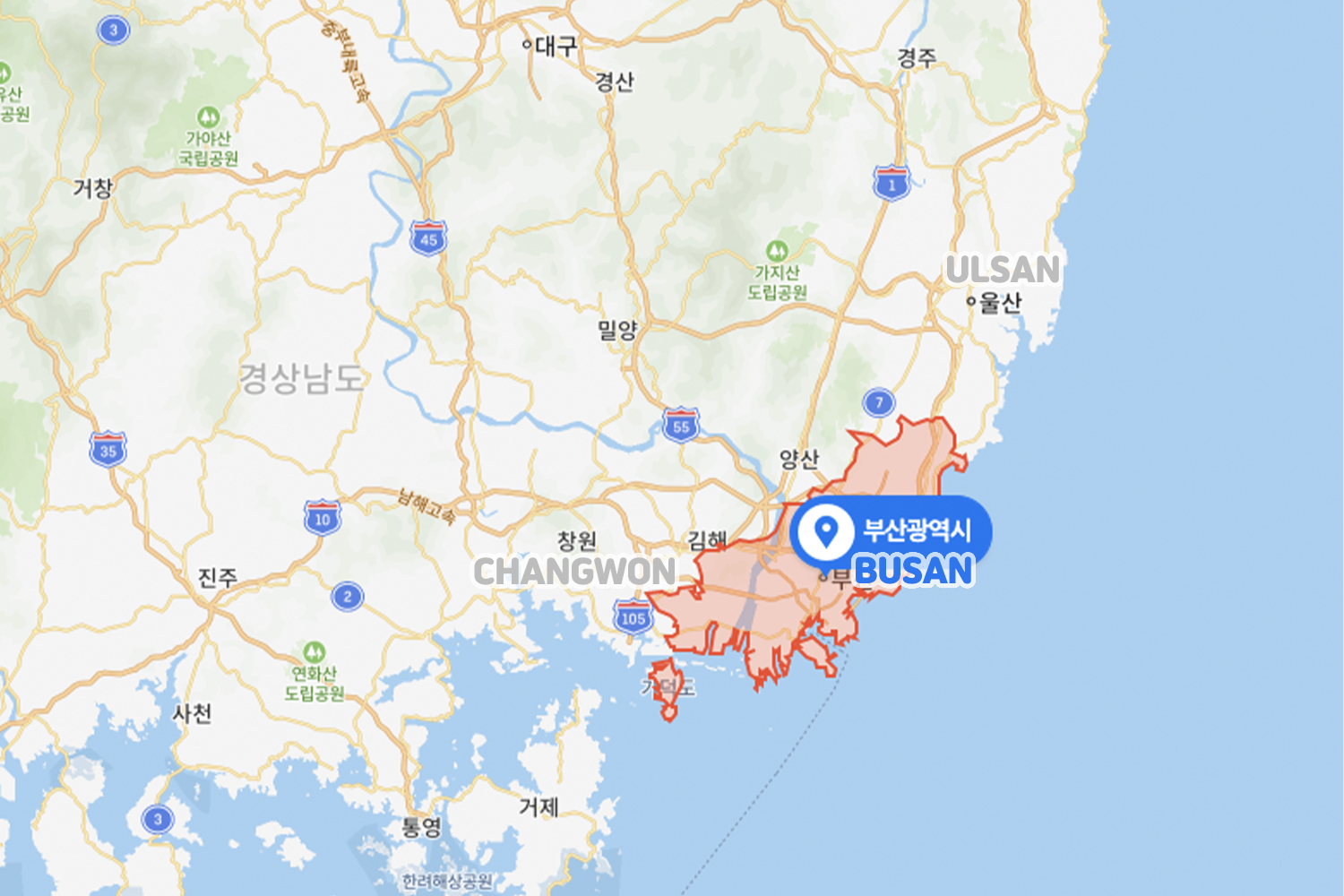 map of busan