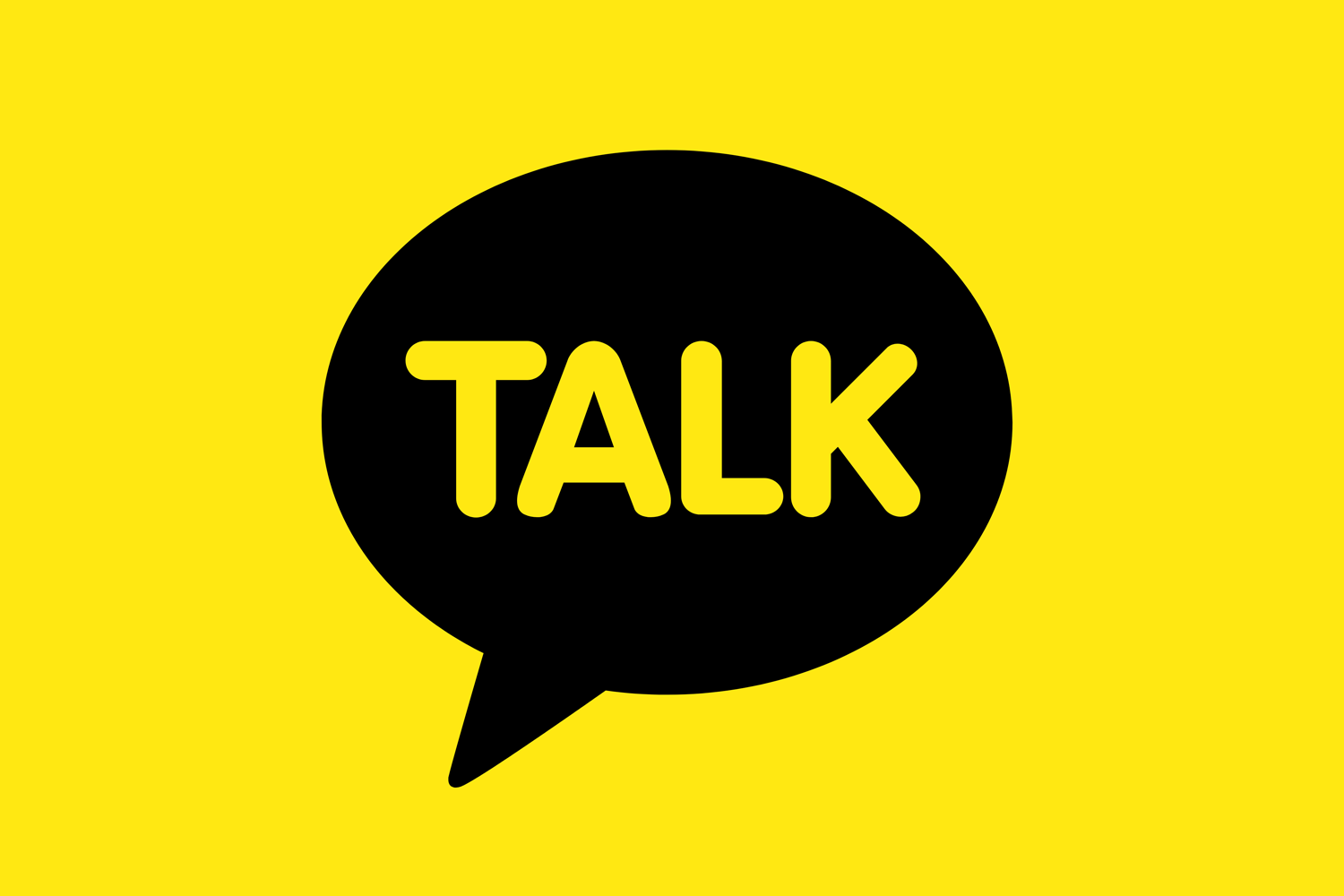 KakaoTalk應用程式黑色Talk標誌，被韓國人用來通信，列於長時間使用應用程式名單中。