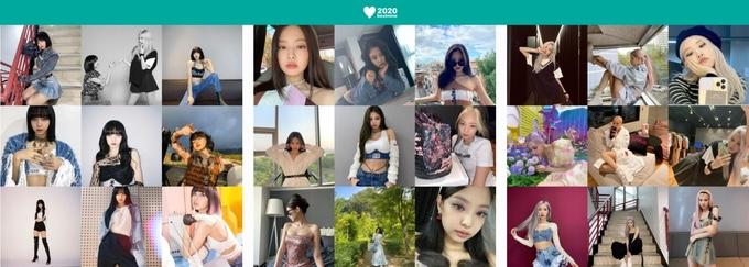 インスタグラムで2020年の最も人気があるベストナイン画像のコラージュ