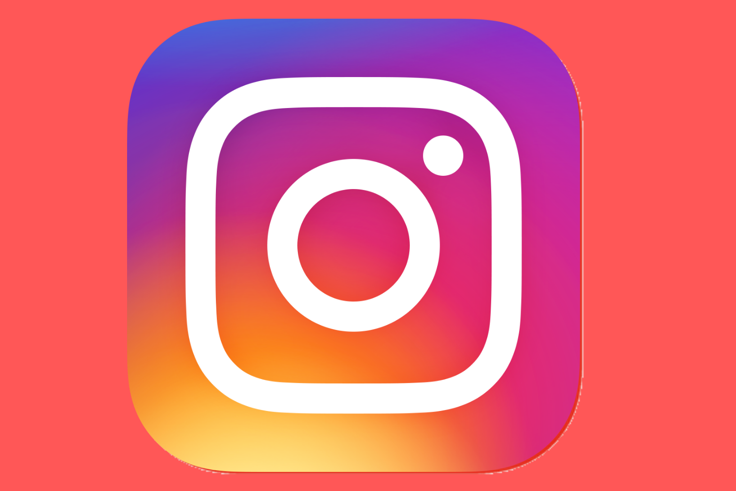 カラフルなグラデーション背景にシンプルなカメラアイコンを持つInstagramのロゴ。SNS活動を促進するための刺繍シンボル。