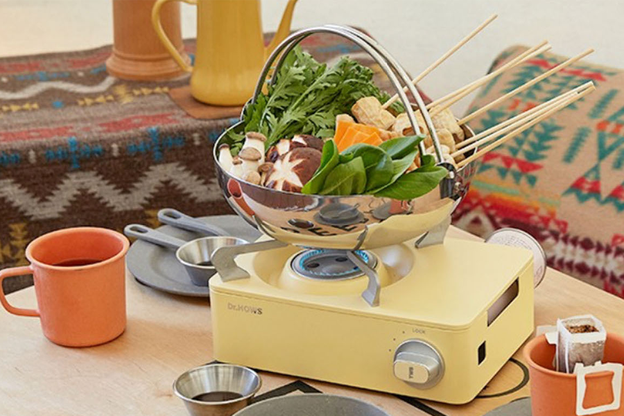 復古風格的Dr. Hows迷你瓦斯爐，適合居家與戶外使用。