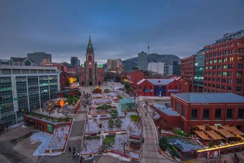 overview image of myeongdong cathedral in jung-gu seoul