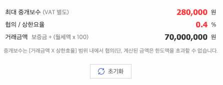 Gesamtbetrag und vereinbarte Rate einer Immobilienwebsite für einen Wolse-Vertrag mit hervorgehobenem Maximalbetrag