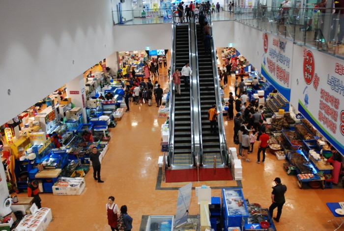 inside of Noryangjin fish market located in dongjak-gu in seoul korea