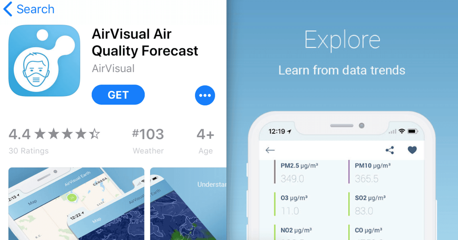 phần mềm kiểm tra bụi mịn