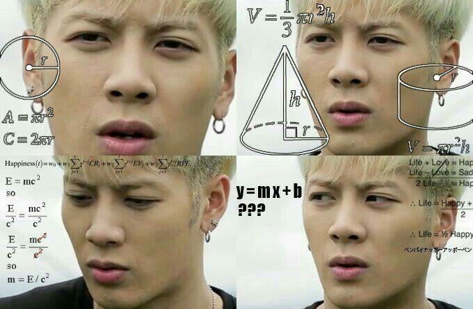 การ์ตูนที่แสดงสูตรทางคณิตศาสตร์และฟิสิกส์เพื่อสื่อถึงความซับซ้อนทางการเรียนรู้ภาษาเกาหลีและวัฒนธรรม