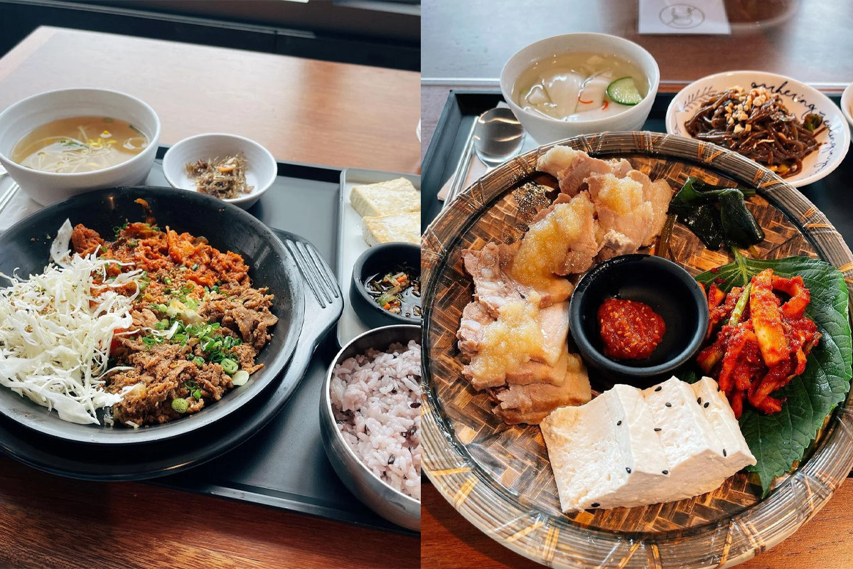 HYBE食堂のメニュー例、日本料理から韓国料理まで多様性がある。社員に高品質な食事を提供。