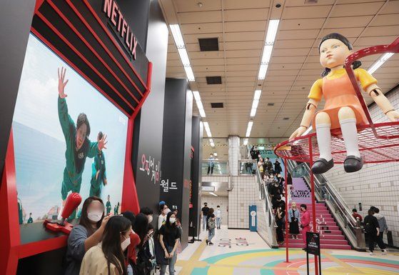 Netflix squid game korean drama 2026 controversy, Itaewon pop up installation