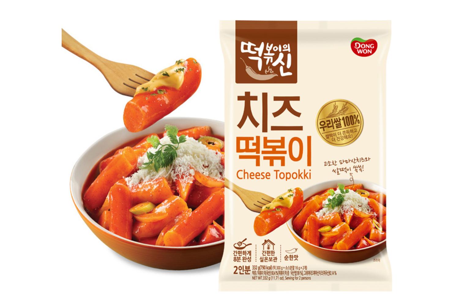 Dongwon's instant tteokbokki (spicy rice cake) dish and packaging