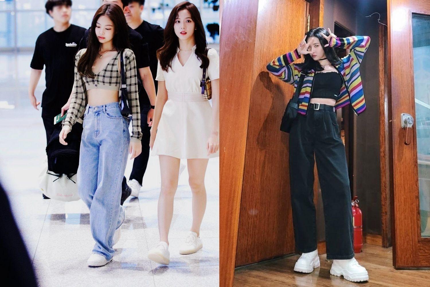 กางเกงขากว้างเอวสูง + สเวตเตอร์ 2