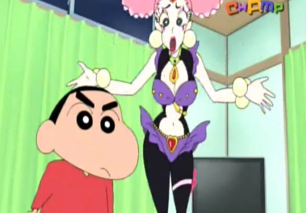 韓國電視節目對女性角色著裝過於暴露的場景進行遮擋,顯示對性相關內容的審核。