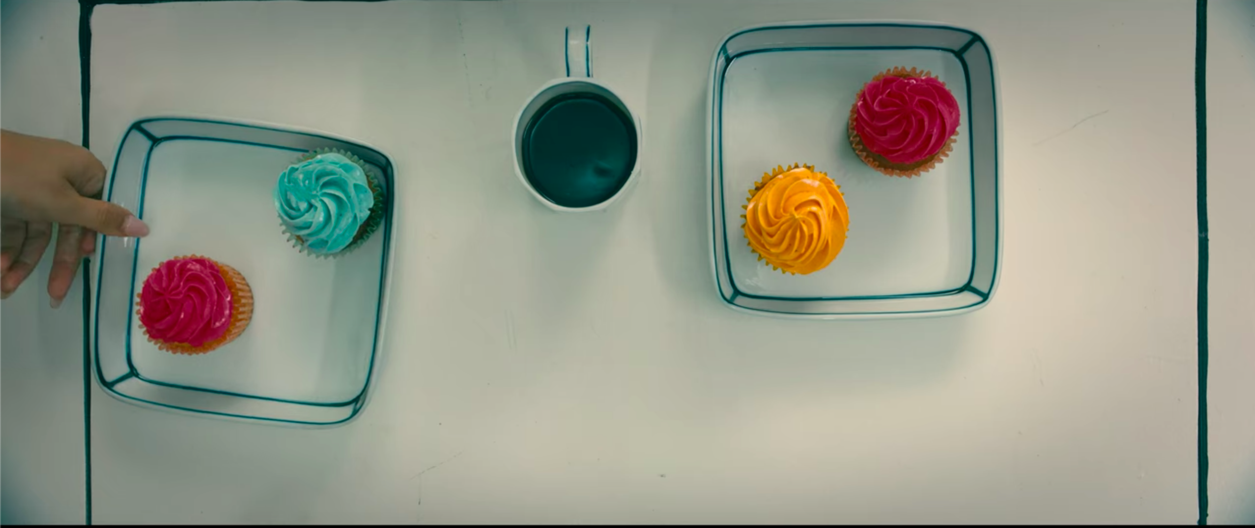 to all the boys: always and forever CAFE YEONNAMDONG 223-14 trays with colorful cupcakes and mug