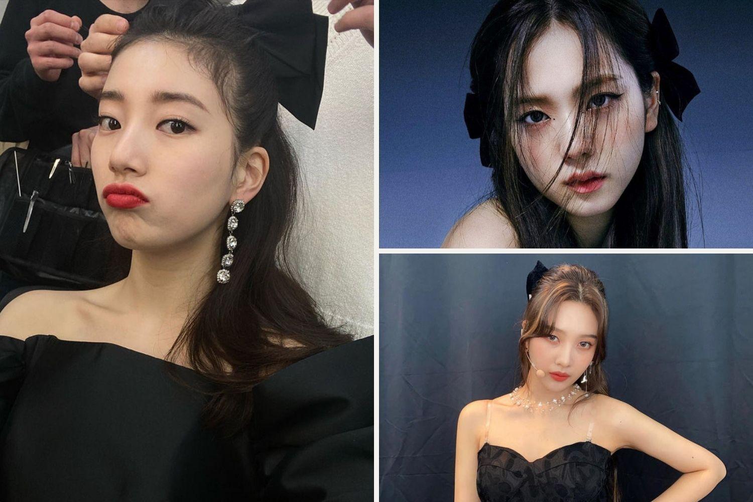 Kẹp tóc nơ bản to màu đen 