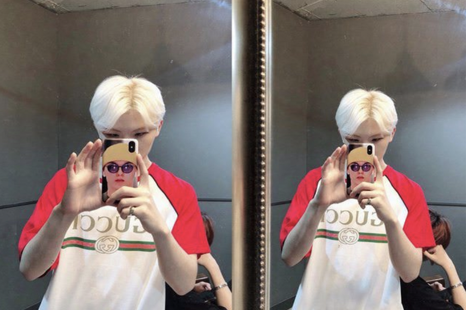 韓國人氣男團SEVENTEEN成員Vernon搞笑自拍，把手機殼作為商品展示，與團隊成員Woozi打趣地進行推廣。